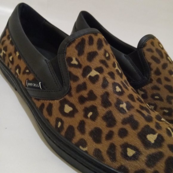 Jimmy Choo Leopard Print Fur Grove Slip-On Sneakers- EU42 US9 and EU43.5 US10.5 - Picture 8 of 10